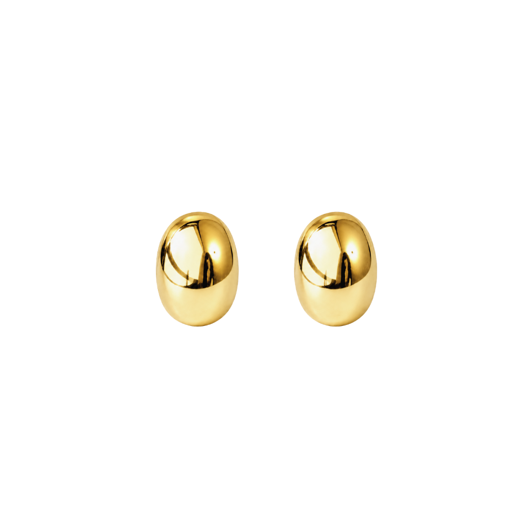 Brinco Pequeno Oval Design Dourado