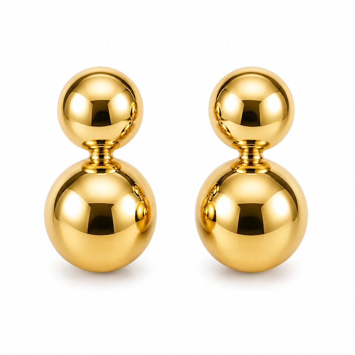 Brinco Duplo Canopla Médio Dourado