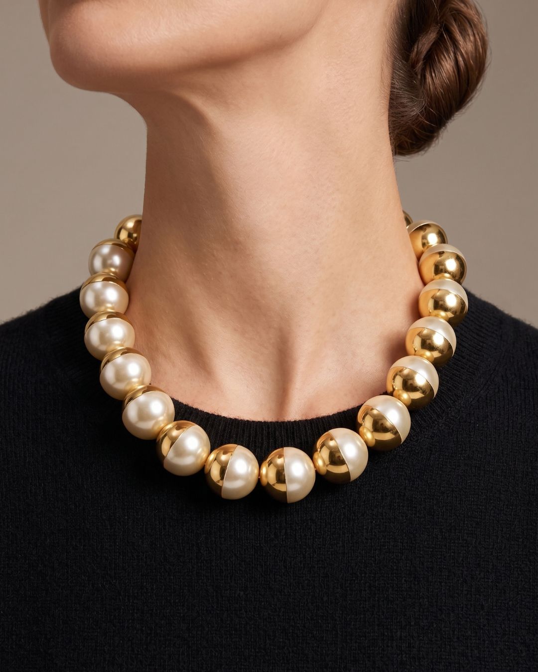 Colar pérola dourado