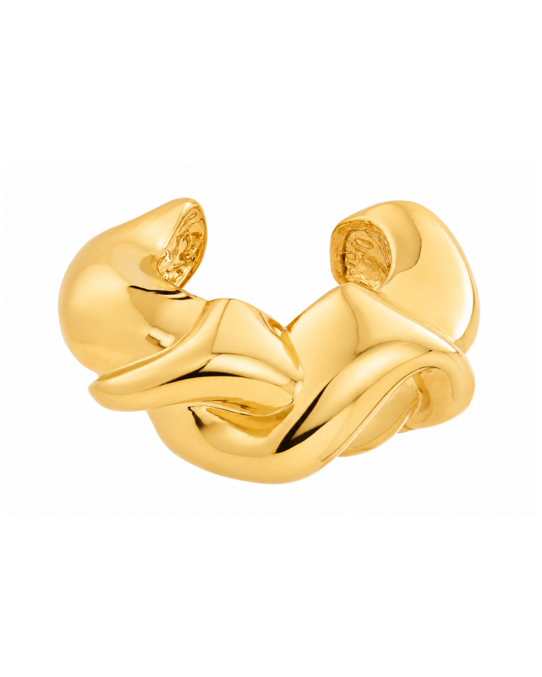 Maxi Bracelete Design Torção Dourado Eletroformação