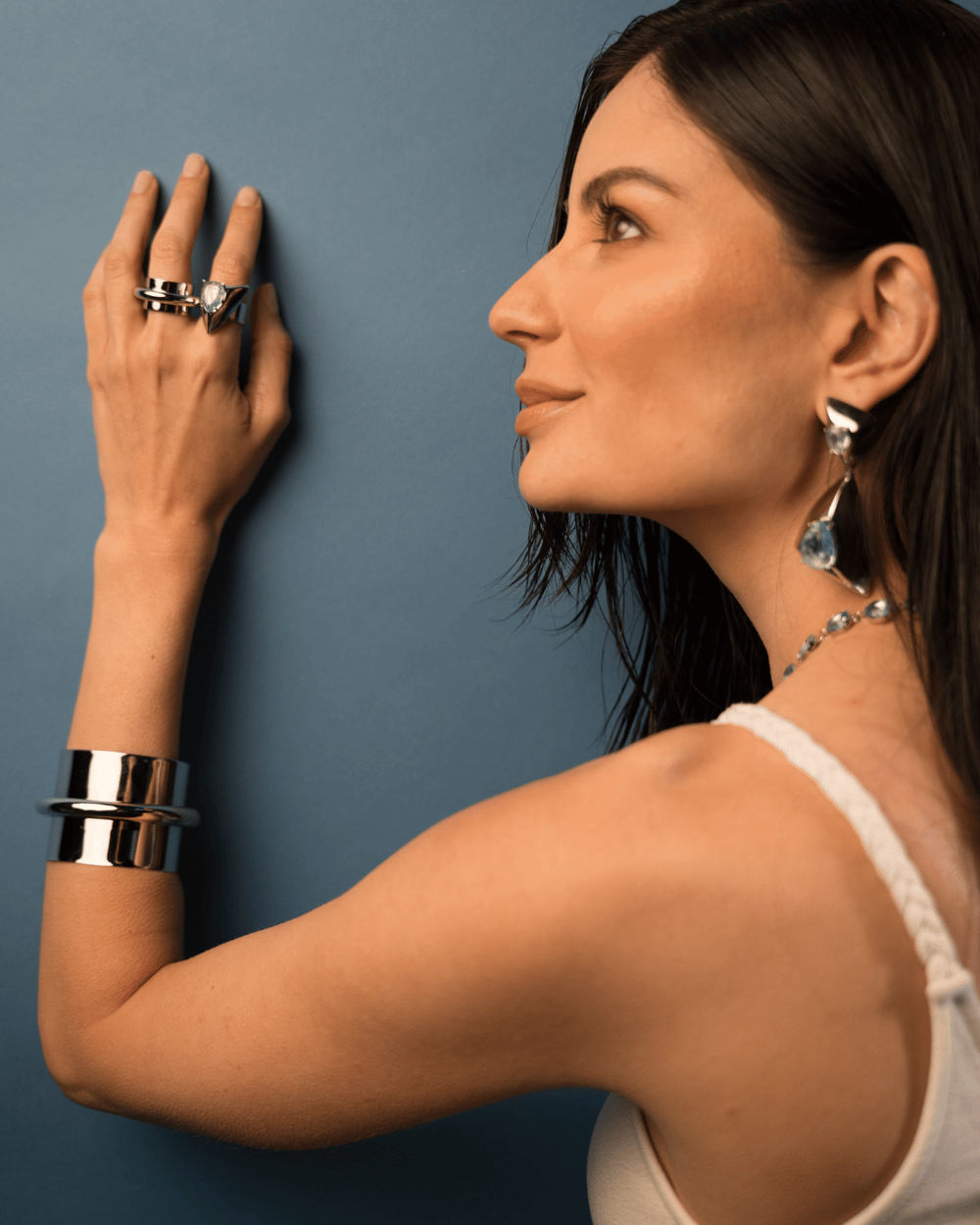 BRACELETE TUBO METALLO PRATEADO