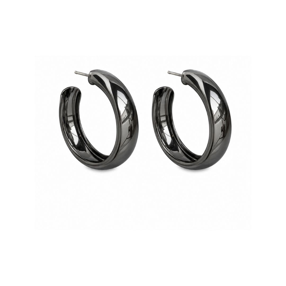BRINCO ARGOLA LISA DESIGN GRAFITE