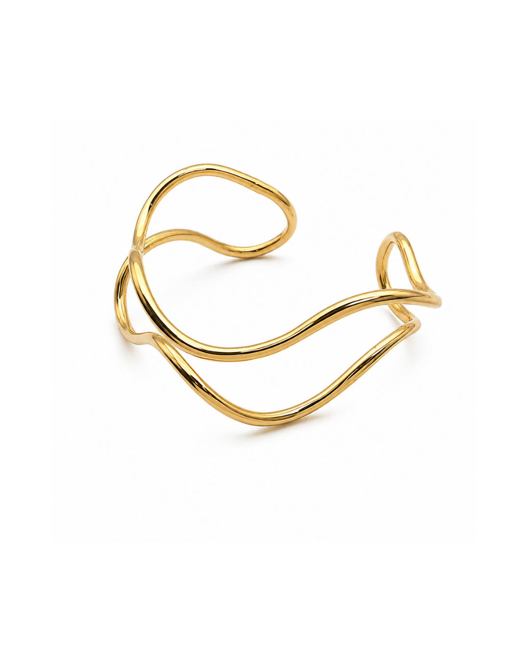 Bracelete Feminino Orgânico Dourado com Design Escultural | Western Glam
