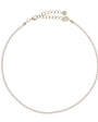 COLAR CURTO STRASS ROSE PRATEADO