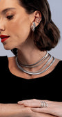 KIT DE EAR CUFF MÉDIO LUXO PRATEADO