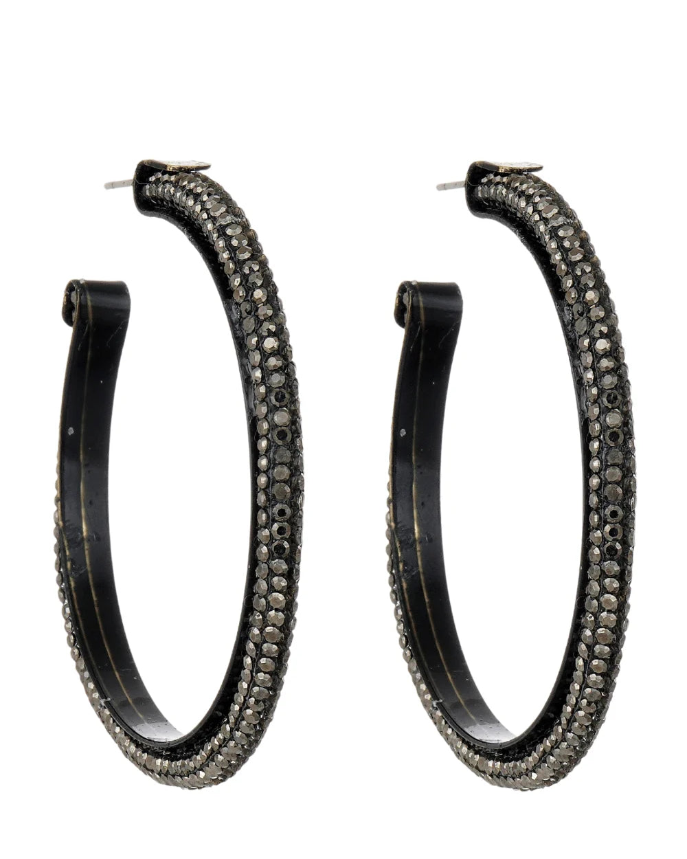 Brinco Argola Glam Grafite Hematita