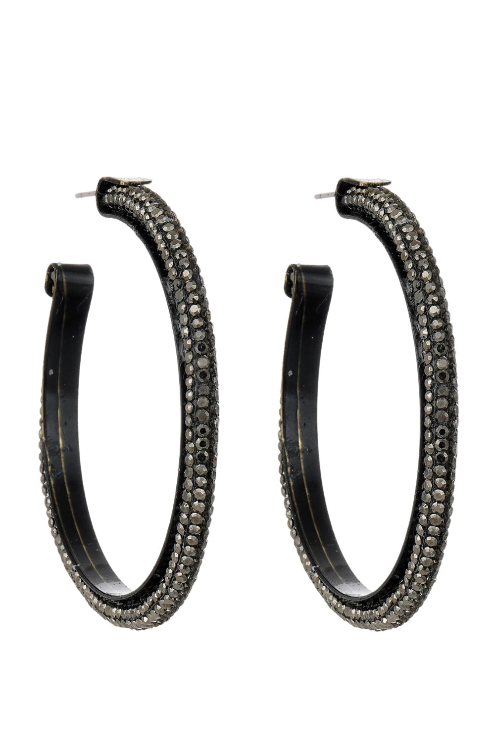 Brinco Argola Glam Grafite Hematita
