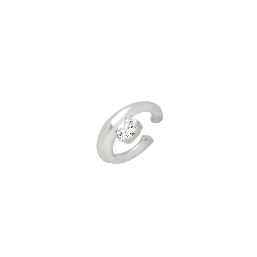 EAR CUFF STRASS ESSENTIAL PRATEADO