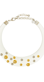 Maxi Colar Choker Resina Transparente com Esferas Metalizadas Mix de Banhos
