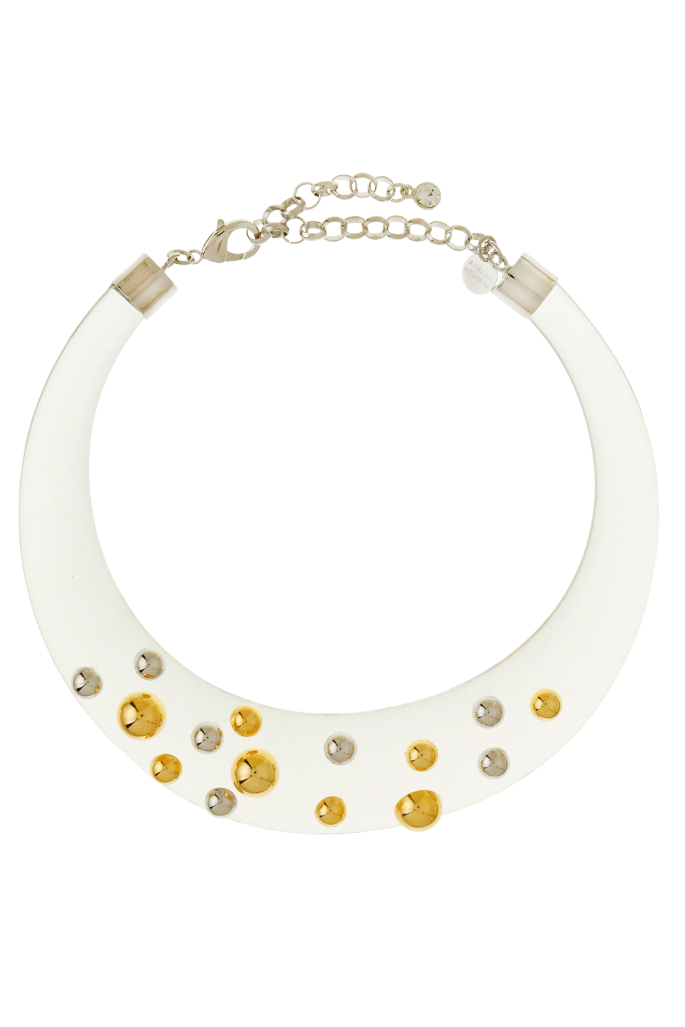 Maxi Colar Choker Resina Transparente com Esferas Metalizadas Mix de Banhos
