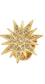 Maxi Anel Estrela Dourado com Cristais – Design Statement e Brilho Marcante