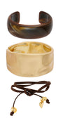 KIT BRACELETES E CORDÃO MULTIFUNCIONAL DOURADO