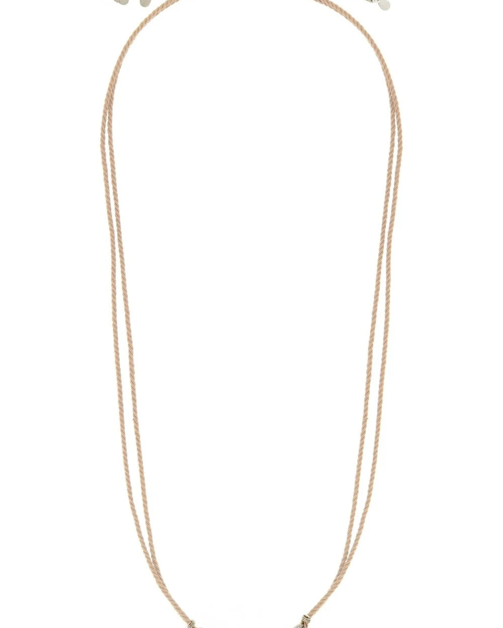 Colar Cordão Ajustável com Elos e Strass Prateado – Multiformas