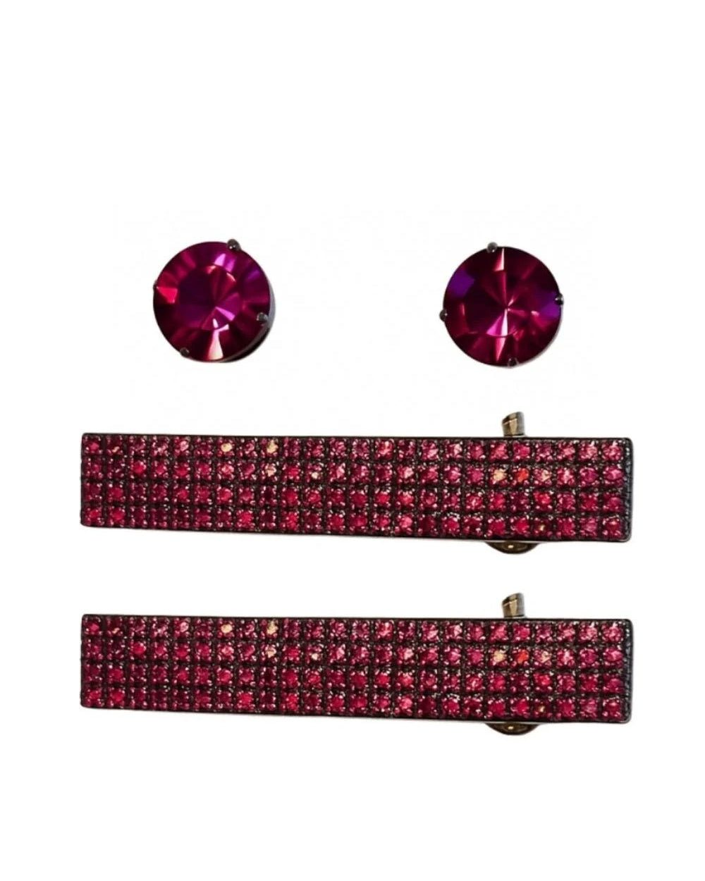 Kit Presilhas com Strass Rosa e Brinco Ponto de Luz – Cor e Brilho no Styling