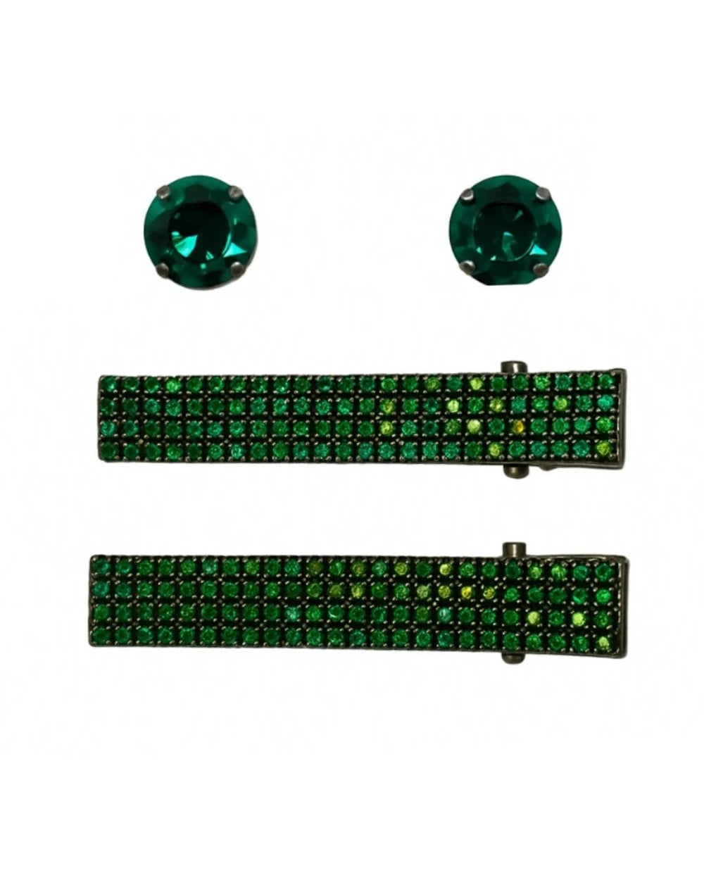 KIT DE PRESILHAS VERDE PRATEADO