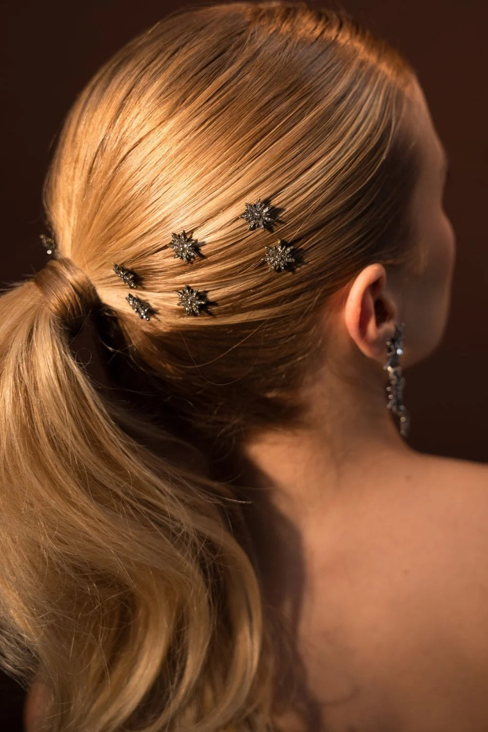 Kit de Presilhas Star Ouro Vintage com Strass Hematite