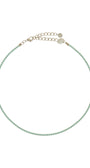COLAR STRASS VERDE ÁGUA PRATEADO