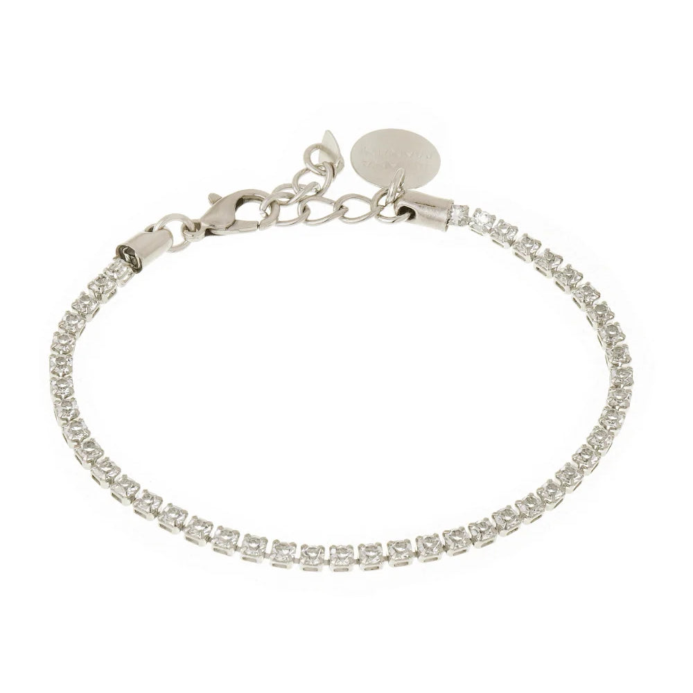PULSEIRA STRASS CRISTAL PRATEADO