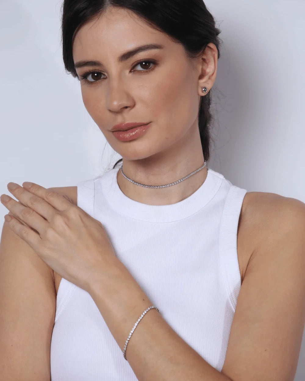 PULSEIRA STRASS CRISTAL PRATEADO