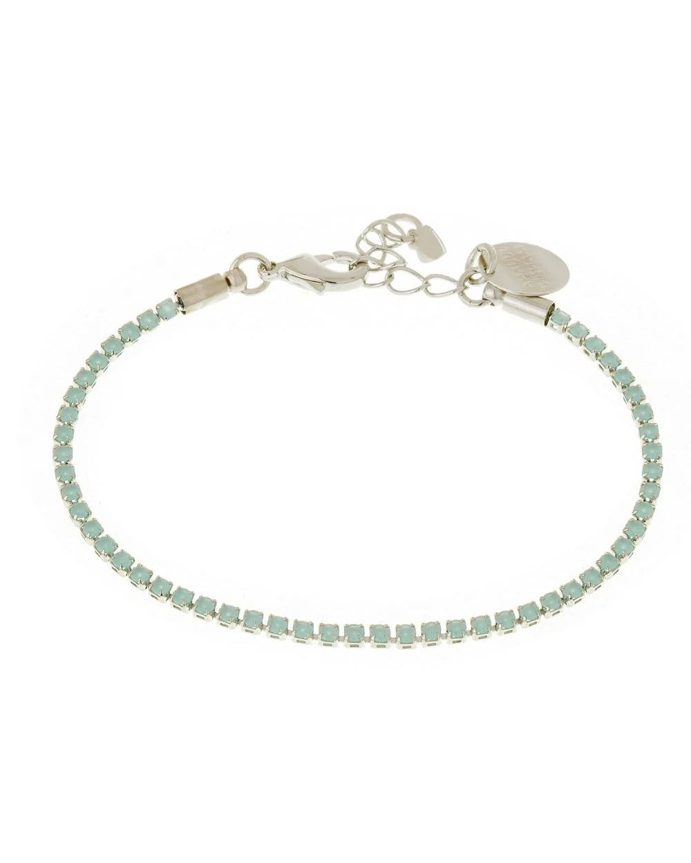 PULSEIRA STRASS VERDE CLARO PRATEADO
