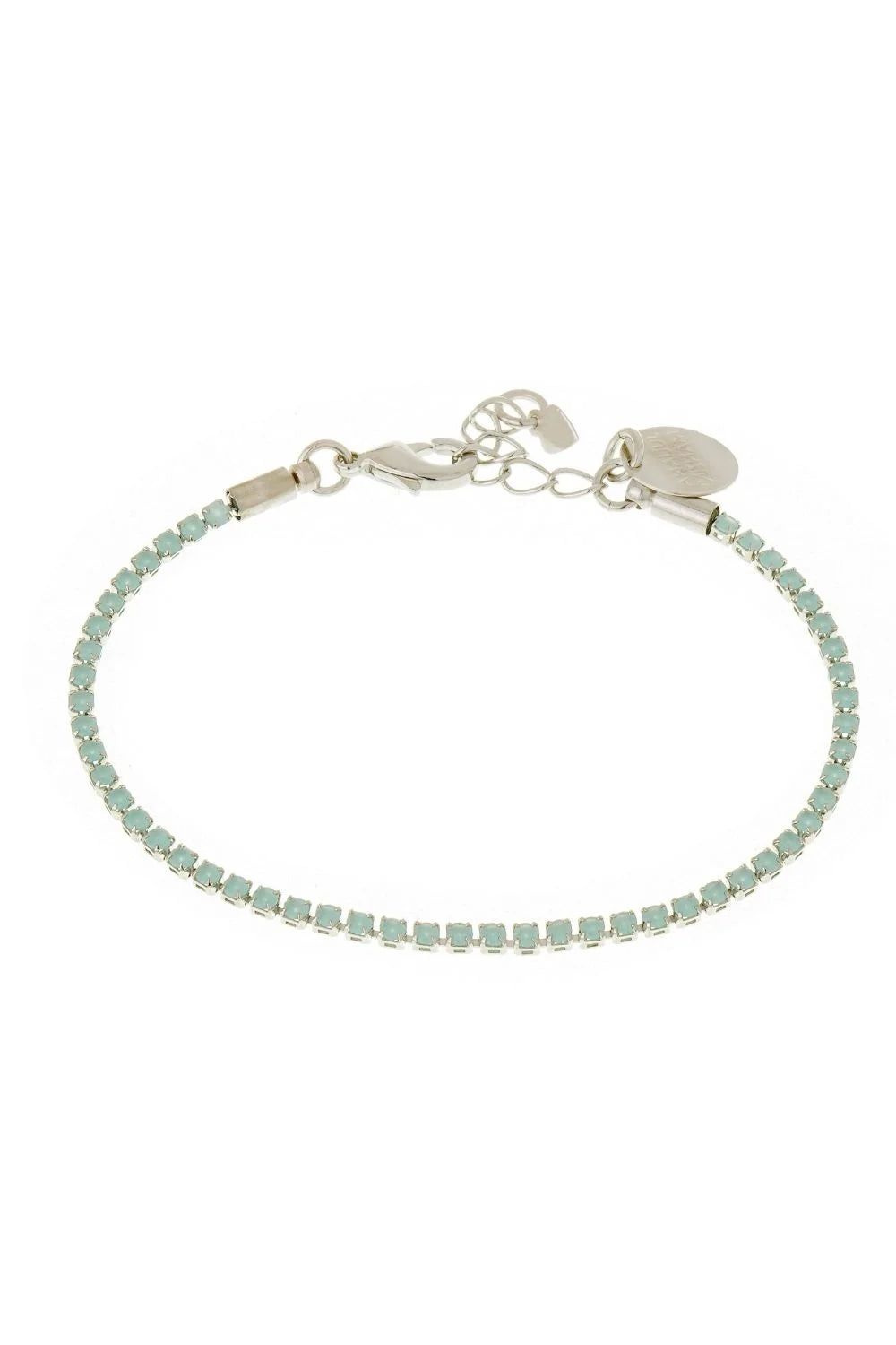 PULSEIRA STRASS VERDE CLARO PRATEADO