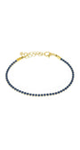 PULSEIRA STRASS AZUL ROYAL DOURADO