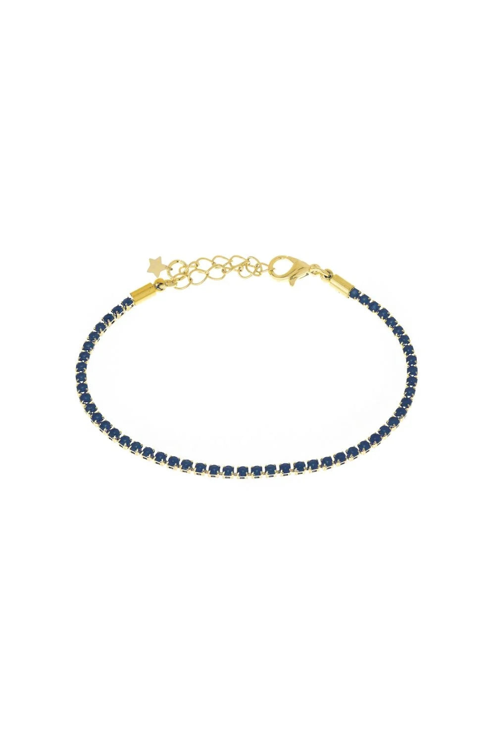 PULSEIRA STRASS AZUL ROYAL DOURADO