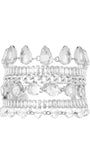 Maxi Pulseira Prateada com Cristais e Mix de Texturas – Design Statement