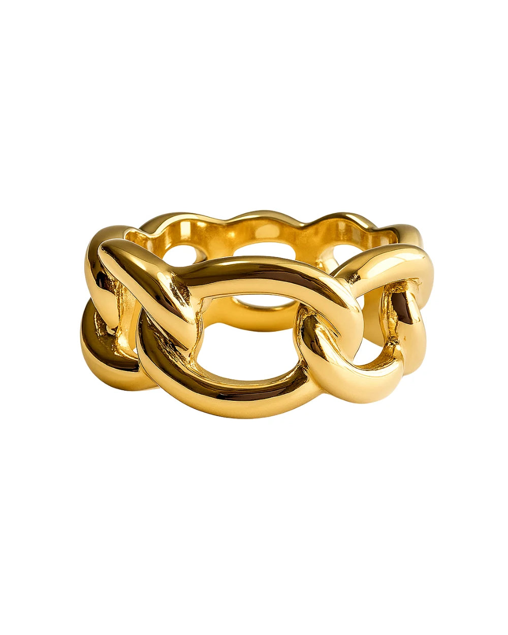 Anel Dourado Elos Essential | Design Contemporâneo