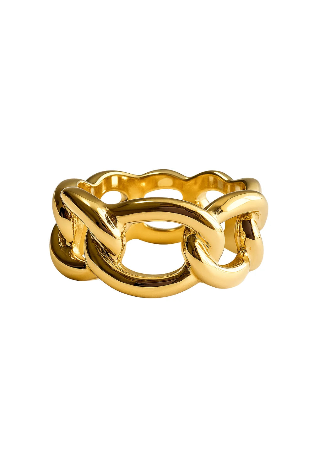 Anel Dourado Elos Essential | Design Contemporâneo