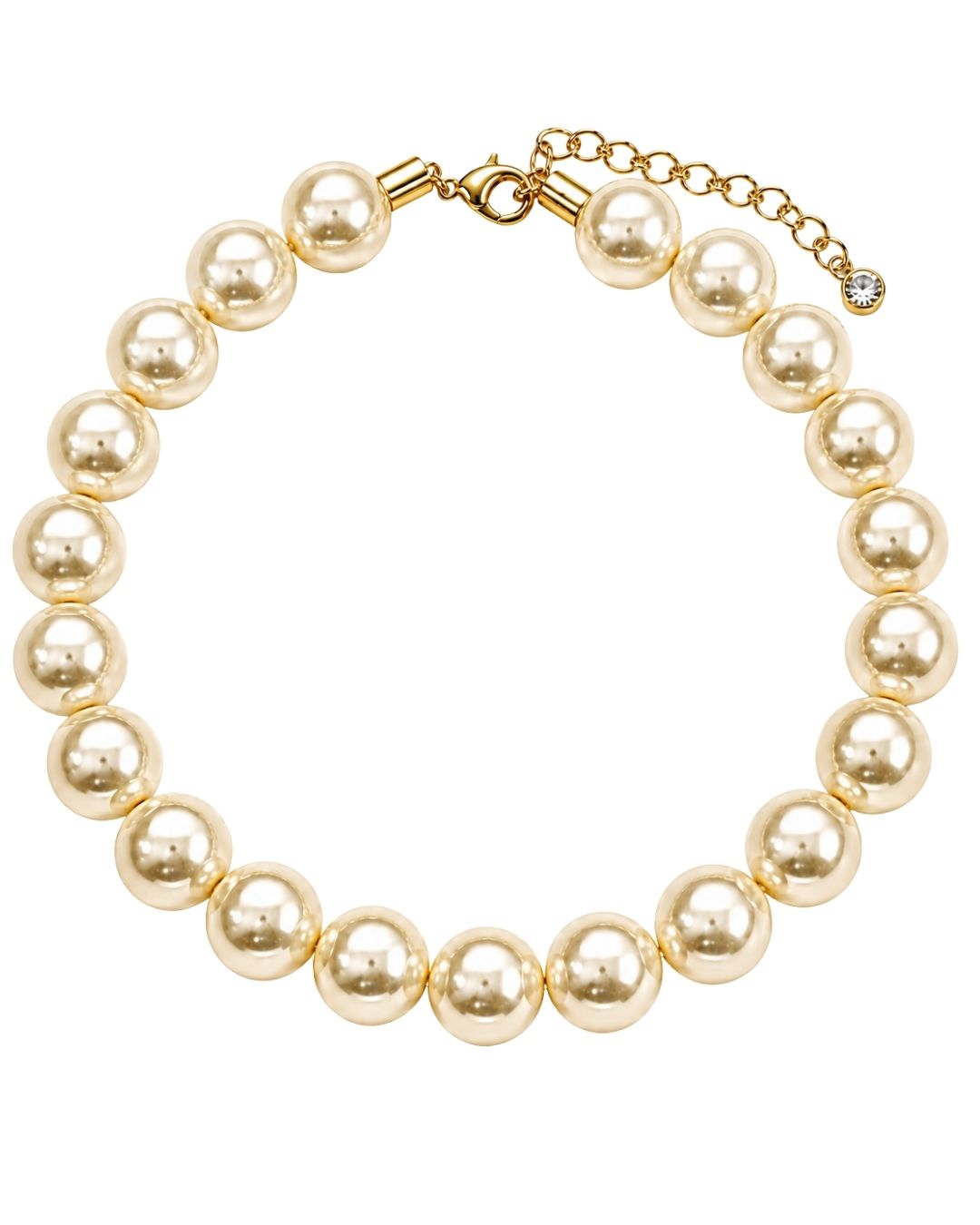 COLAR DE PÉROLAS MÉDIO DOURADO