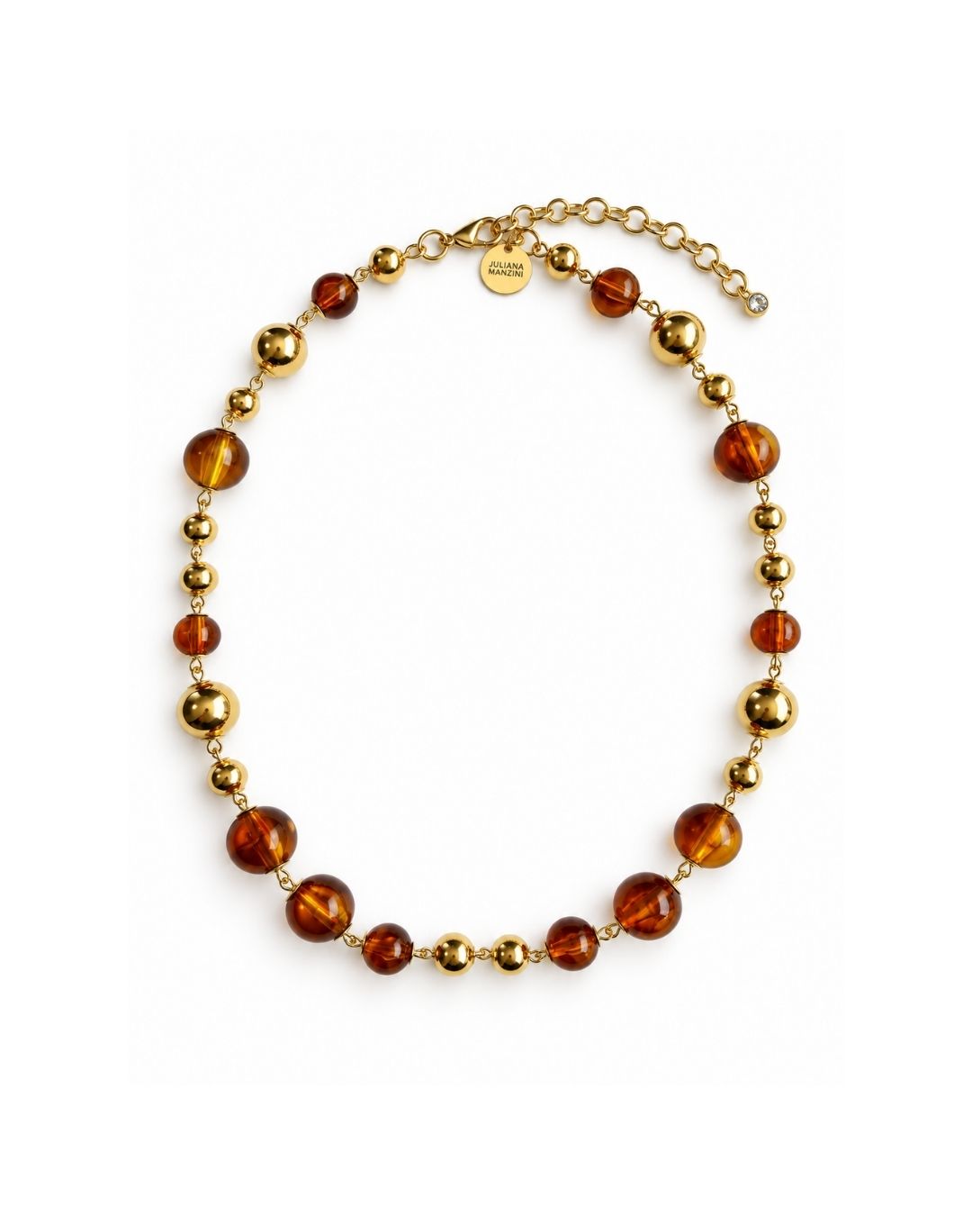 COLAR CURTO ESFERAS TARTARUGA DOURADO