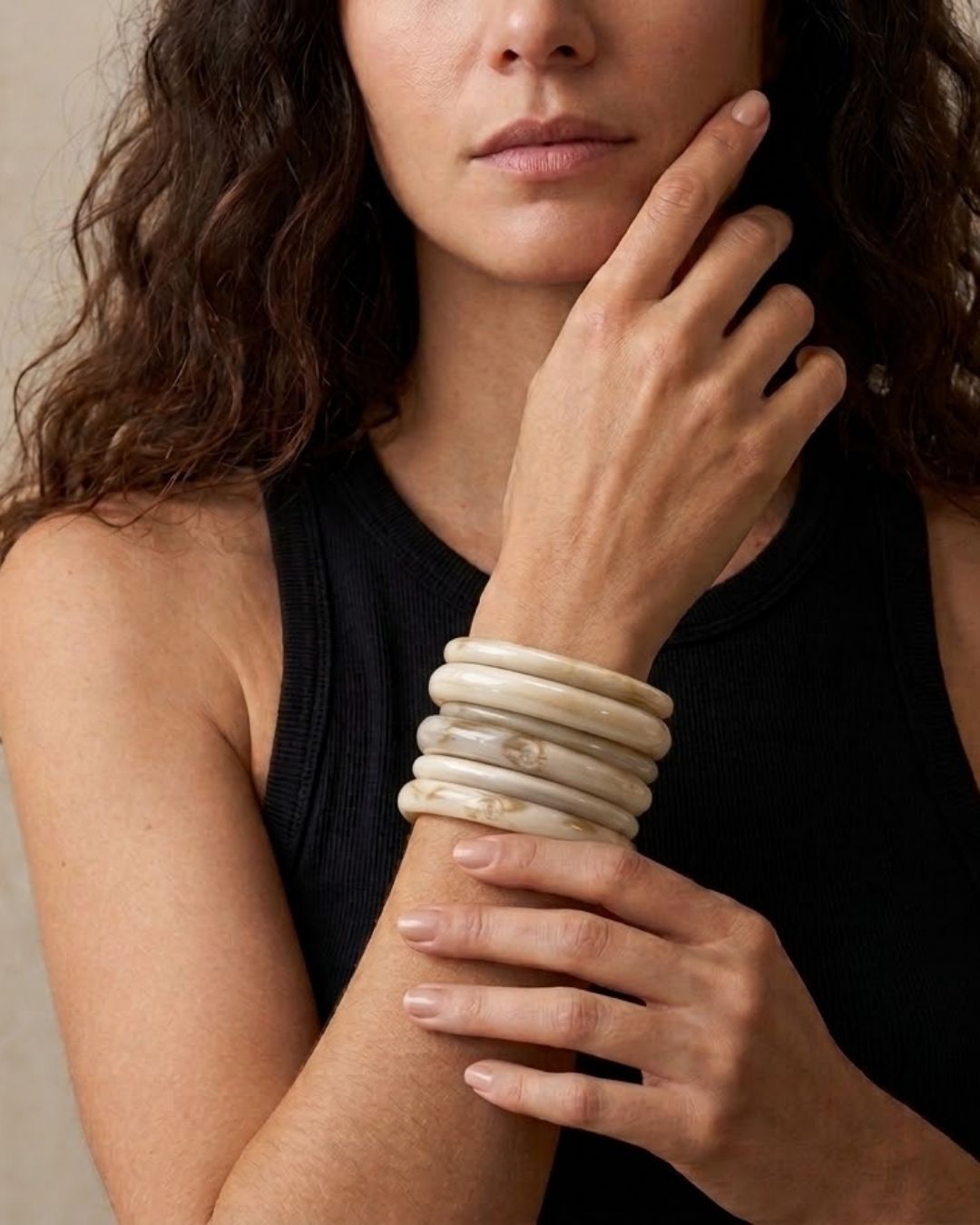 KIT DE PULSEIRAS MARFIM DOURADO