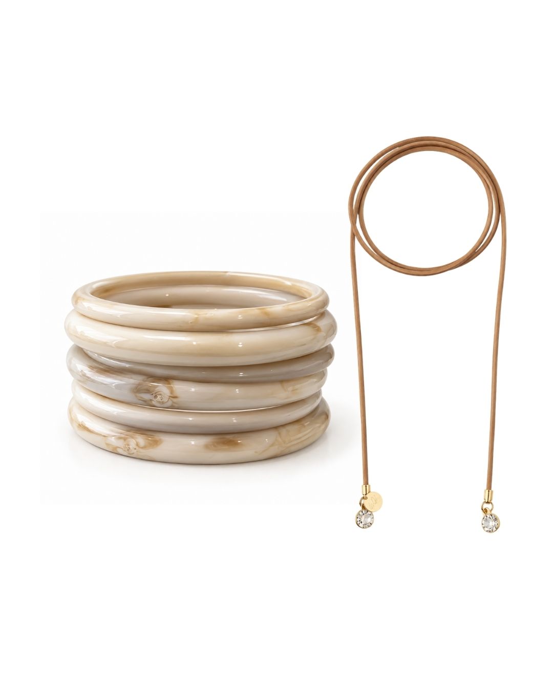 KIT DE PULSEIRAS MARFIM DOURADO