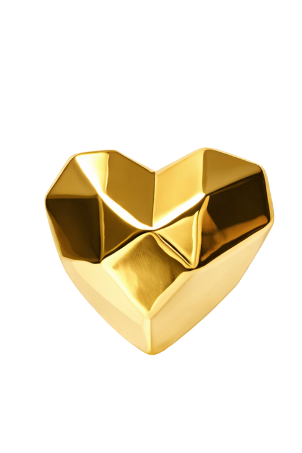 Anel de Coração Escultural em Eletroformação Dourado – Angela