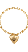 Colar de Coração Escultural em Eletroformação Dourado – Angela