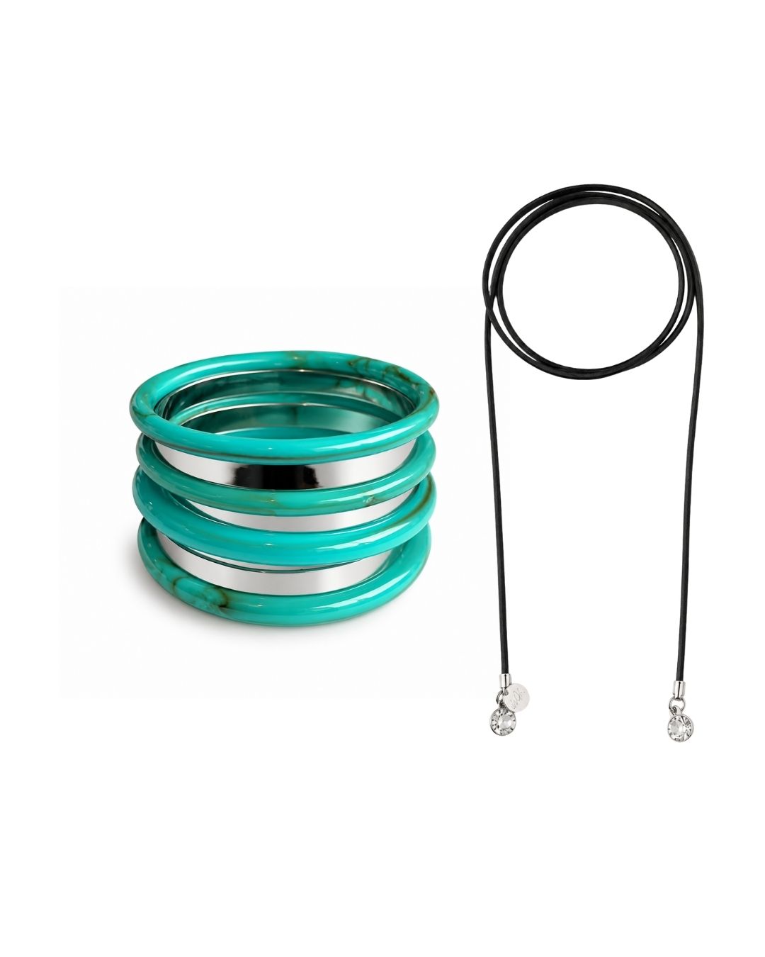KIT DE PULSEIRA TURQUESA PRATEADO