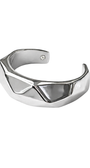 Bracelete Geométrico Escultural em Eletroformação Prateado – Angela