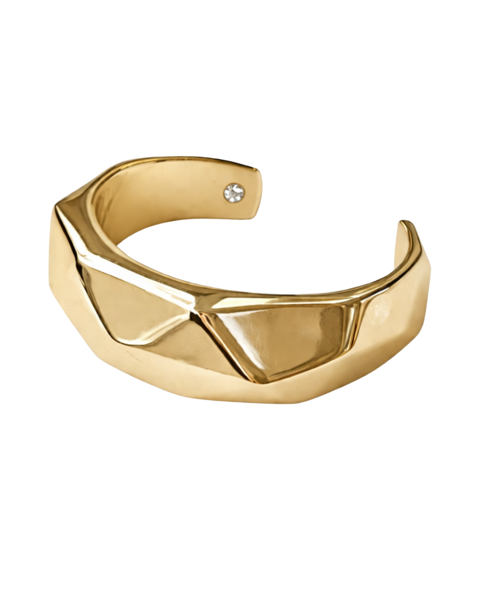 Bracelete Geométrico Escultural em Eletroformação Dourado – Angela