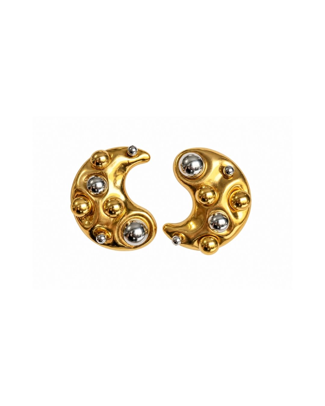BRINCO MEIA LUA MIX & MATCH DOURADO