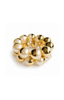 KIT DE PULSEIRA MEIA ESFERA COM PÉROLA DOURADO
