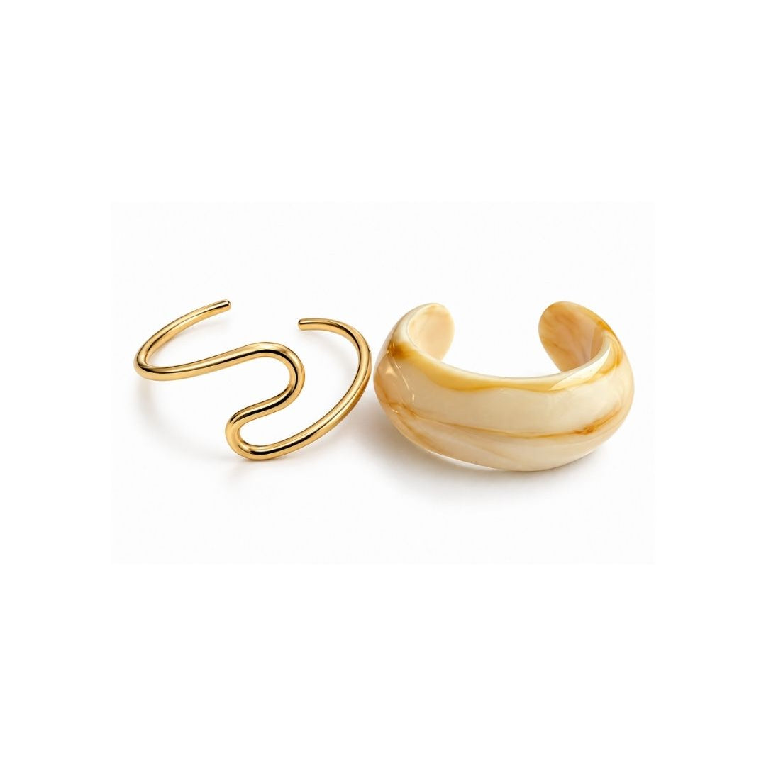KIT PULSEIRA MARFIM ORGÂNICO DOURADO