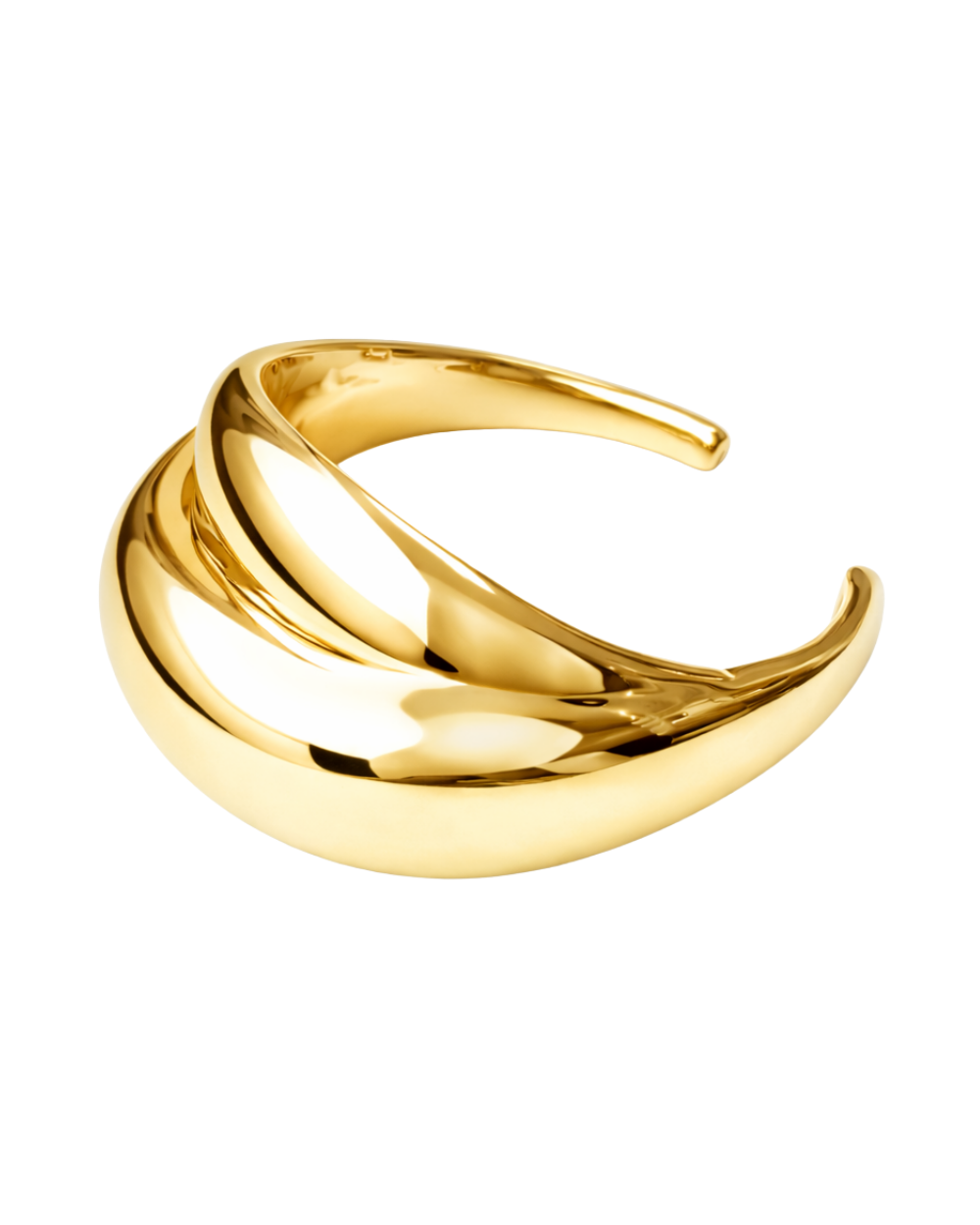 Bracelete Escultural Fluido em Eletroformação Dourado – LIMITED
