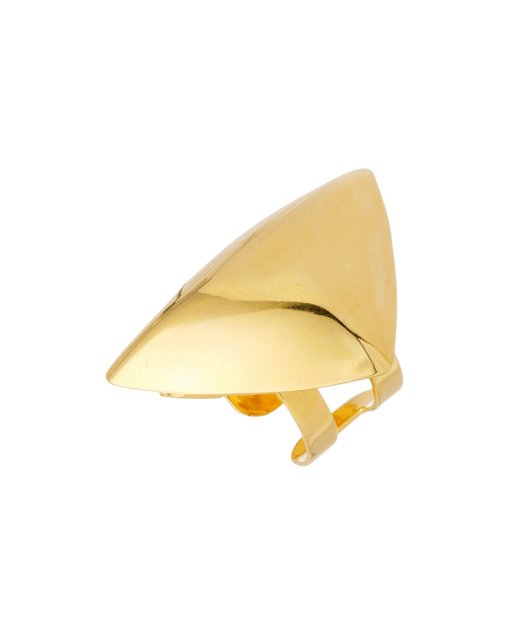 Anel Dourado Triangular Metallo | Ajustável e Marcante