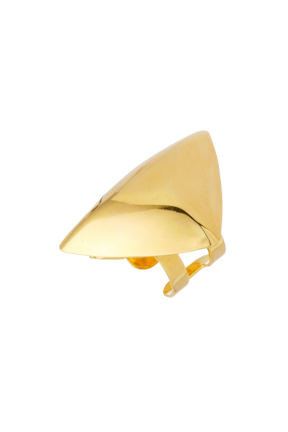 Anel Dourado Triangular Metallo | Ajustável e Marcante
