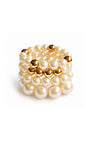 KIT DE PULSEIRAS PÉROLA COM ESFERA DOURADO