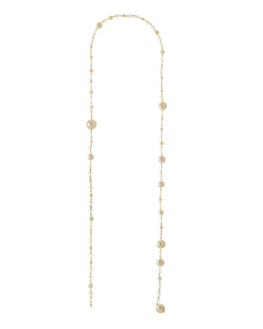Colar Longo de Pérolas Multifuncional Dourado (Colar, Duas Voltas e Cinto)