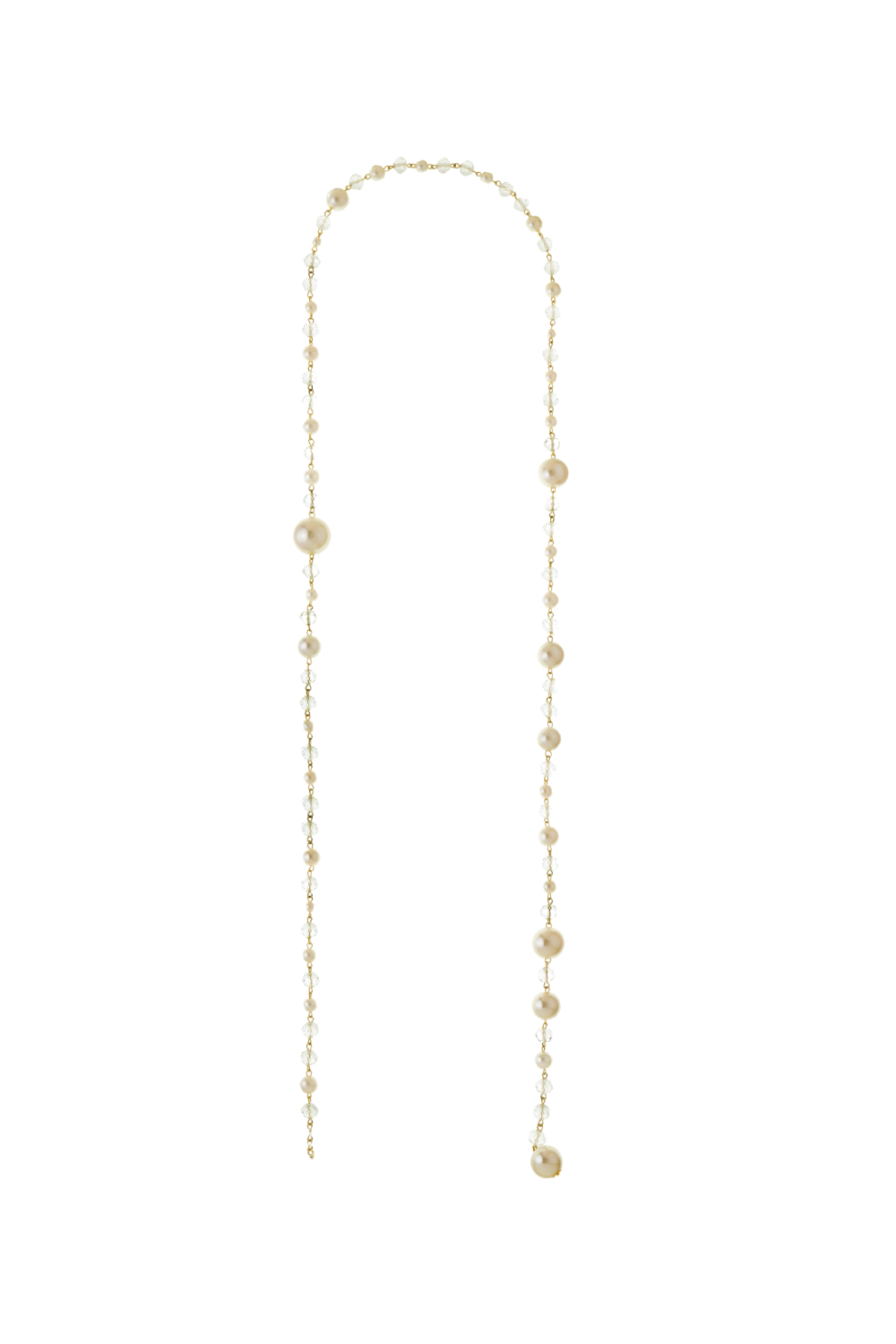 Colar Longo de Pérolas Multifuncional Dourado (Colar, Duas Voltas e Cinto)