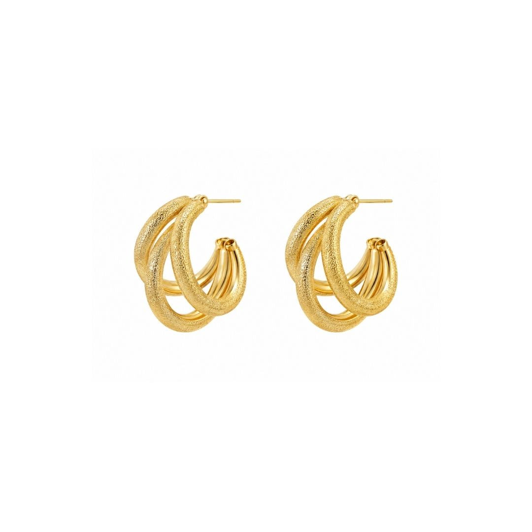 BRINCO PEQUENO AROS ORGÂNICO DOURADO