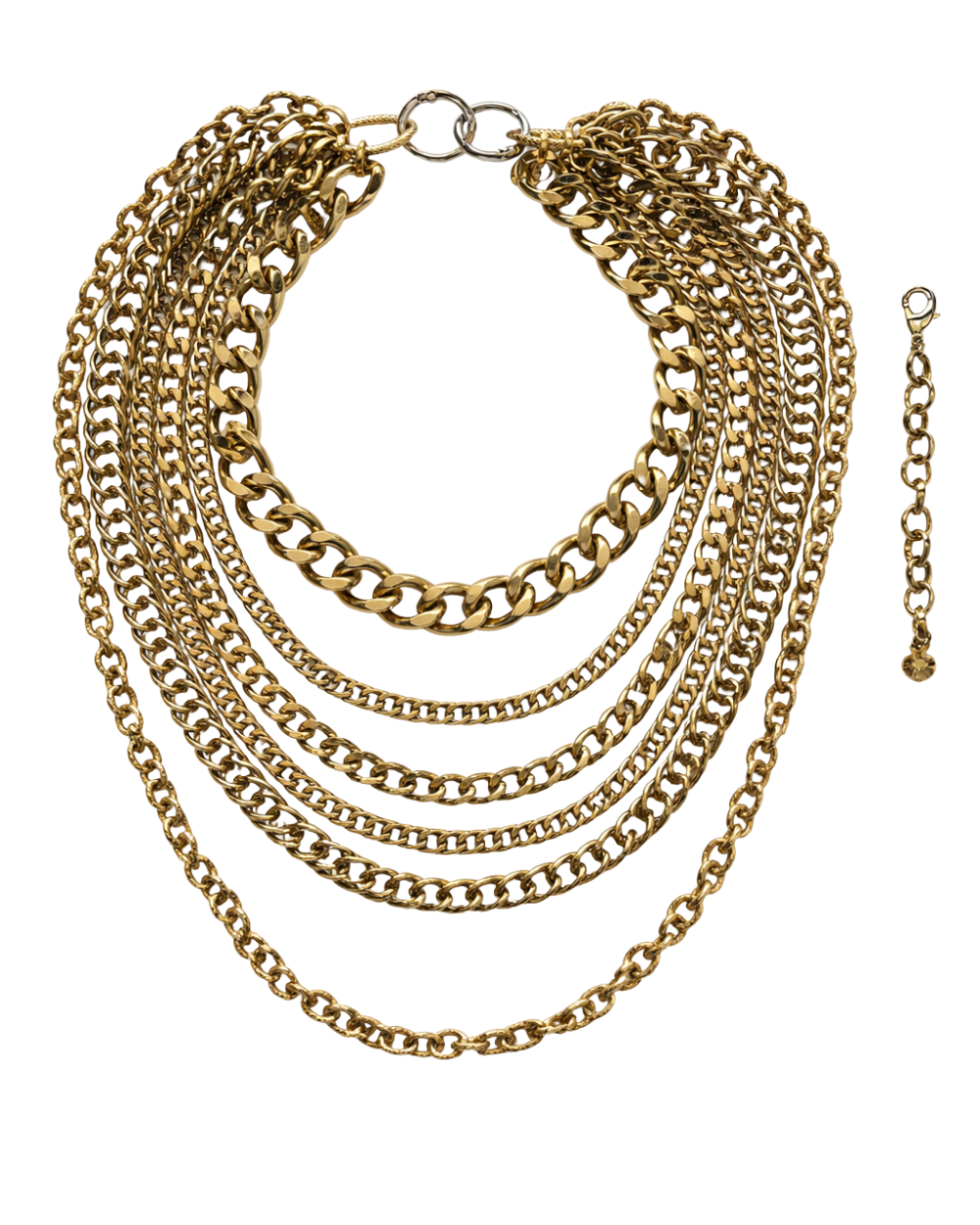 Maxi Colar de Correntes em Metallic Brown – Sobreposição Escultural